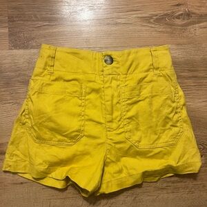 Anthropologie High Waist Yellow Shorts